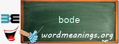 WordMeaning blackboard for bode